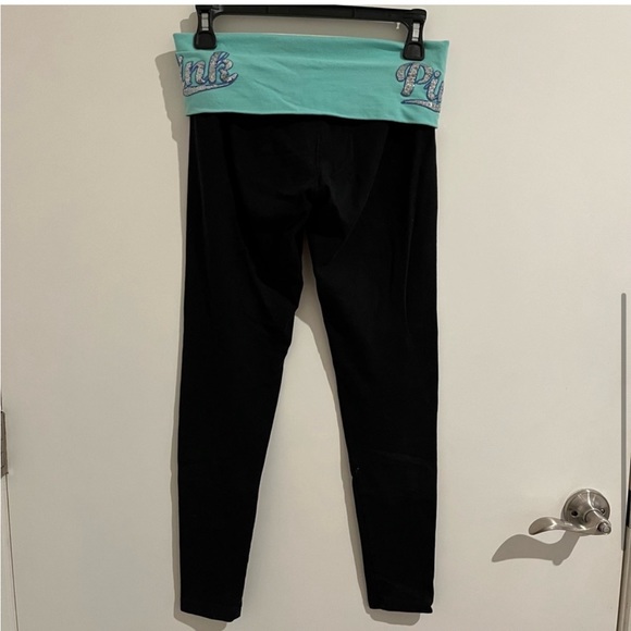 Pink Victoria's Secret fold over sequins yoga leggings size extra small - XS - Picture 5 of 6
